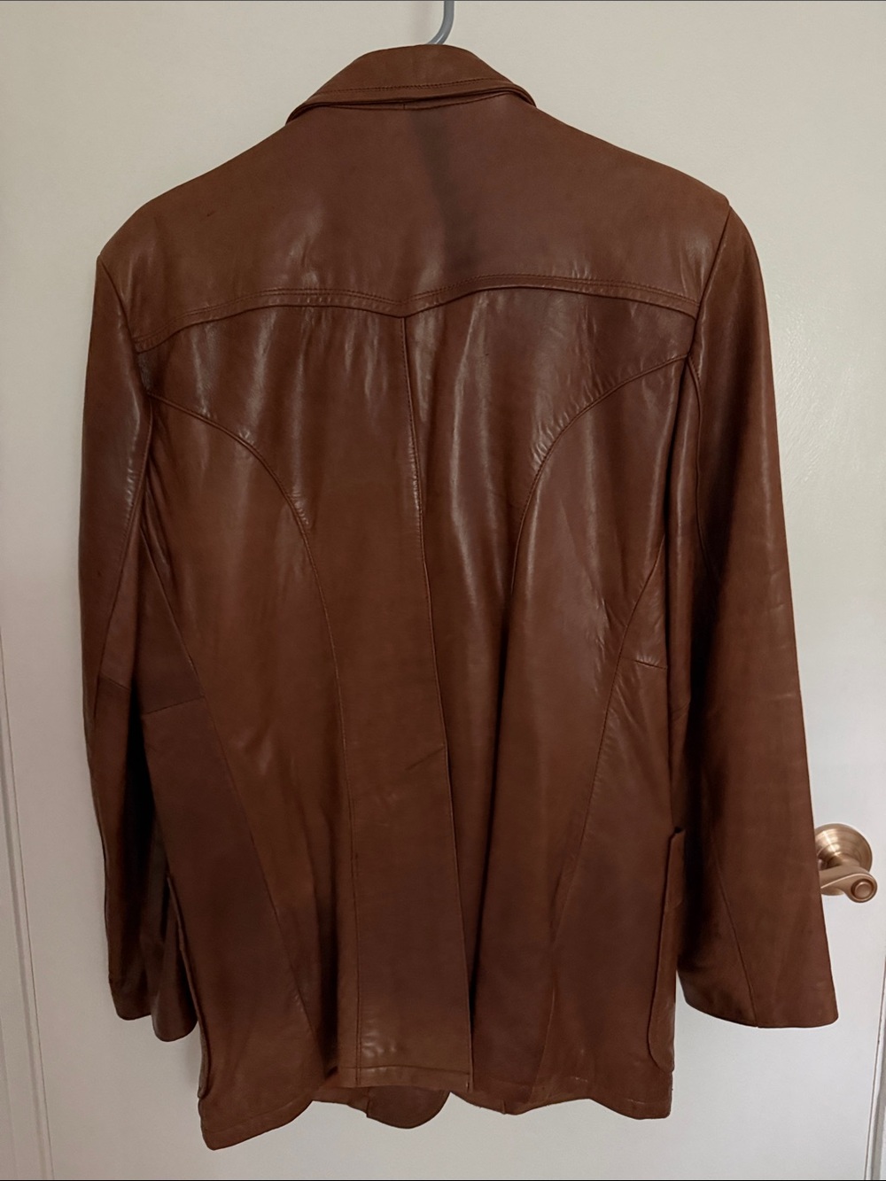 Wilson Brown Leather Tailored Blazer Jacket - Picture 2 of 2